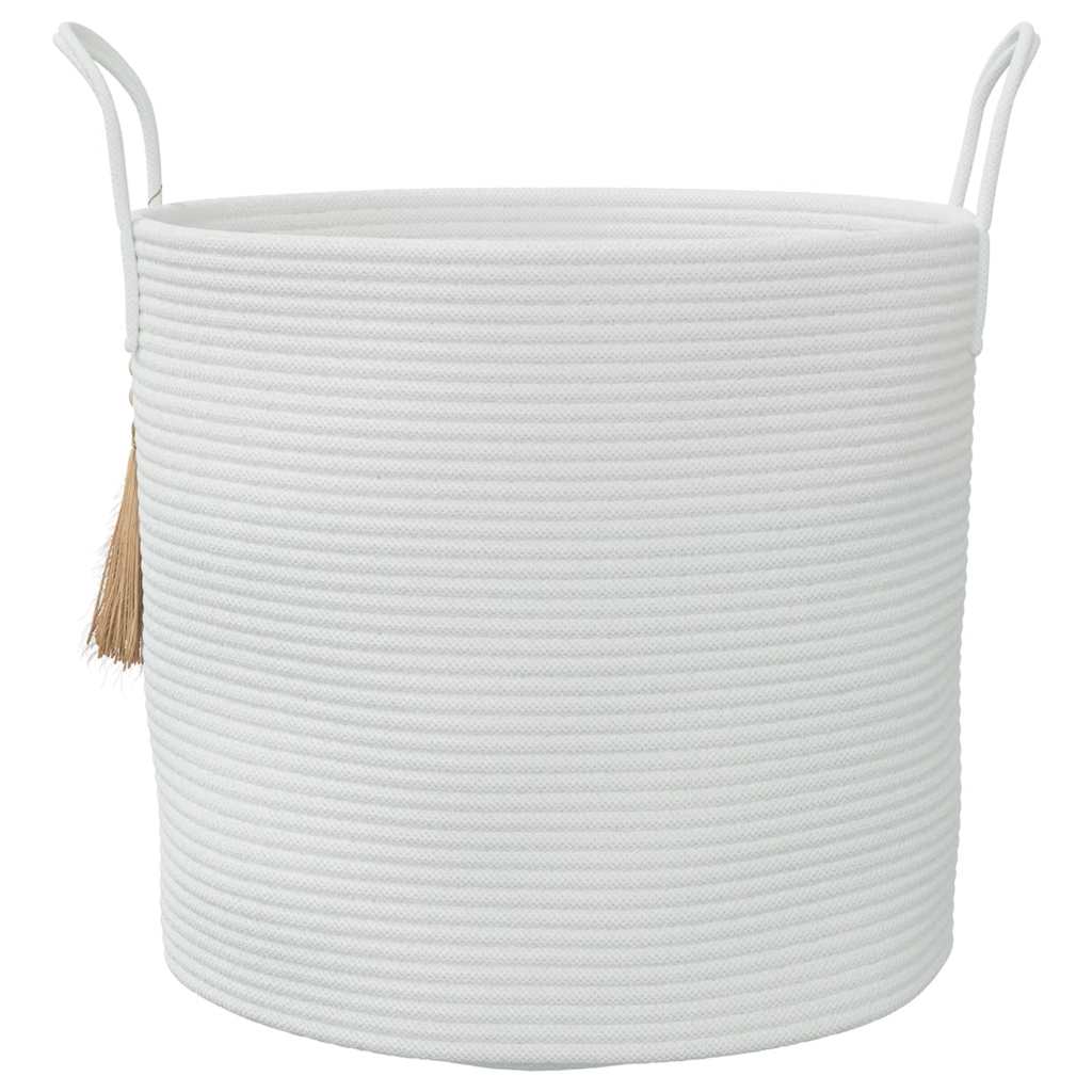 Košara za pohranu bijela Ø40x35 cm pamučna