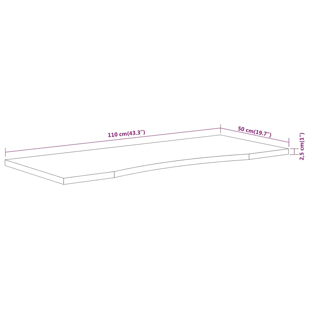 Ploča za radni stol 110x50x2,5 cm pravokutna od drva bagrema