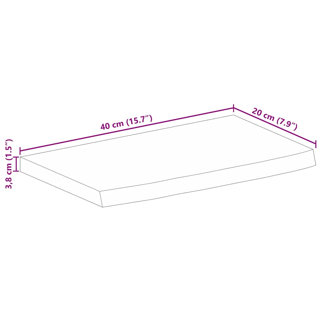 Stolna ploča sa živim rubom 40x20x3,8 cm od masivnog drva manga