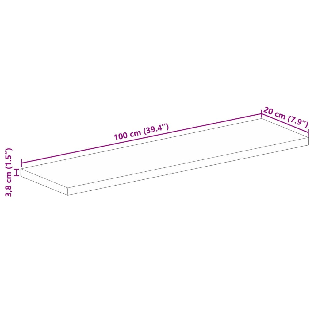 Ploča za stol 100x20x3,8 cm pravokutna masivno obnovljeno drvo