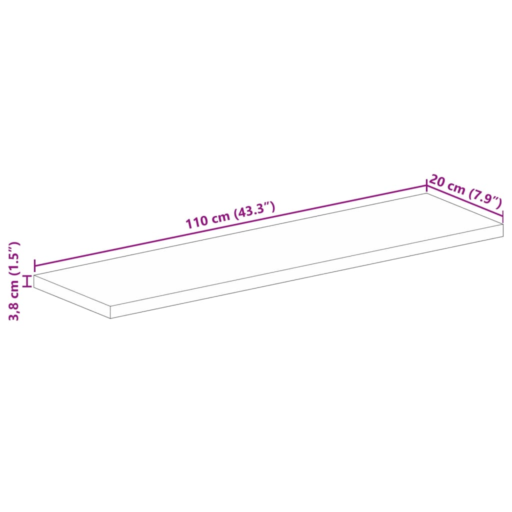 Ploča za stol 110x20x3,8 cm pravokutna masivno obnovljeno drvo