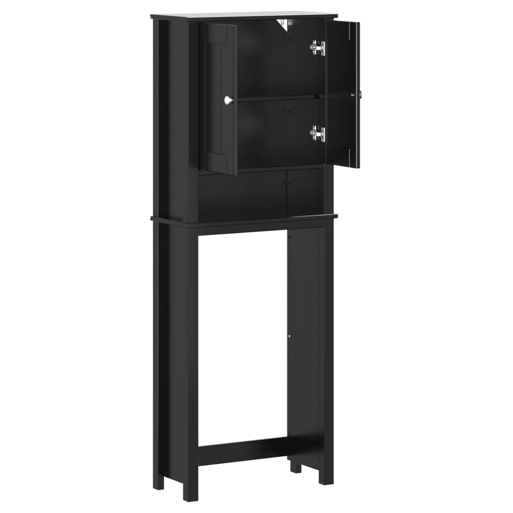 Spremište iznad toaletne školjke BERG crno 60x27x164,5cm drveno
