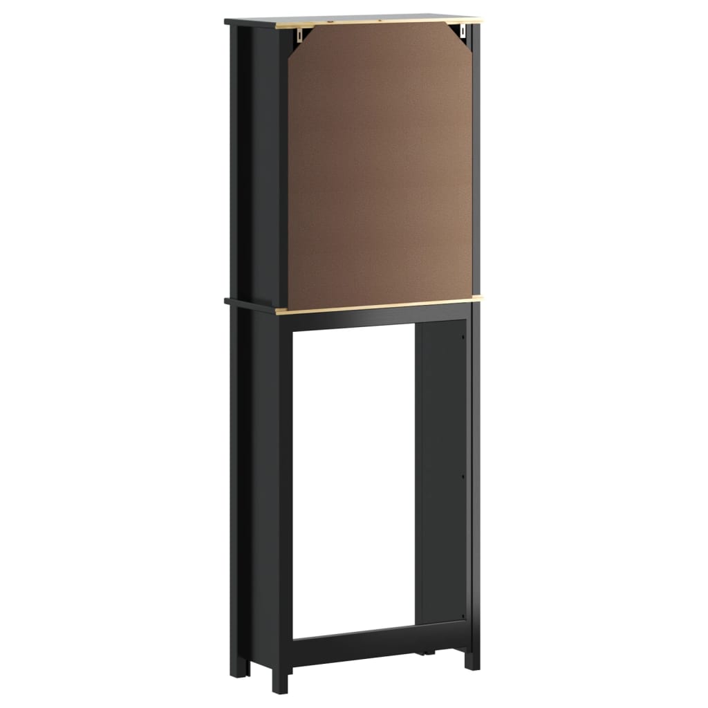 Spremište iznad toaletne školjke BERG crno 60x27x164,5cm drveno