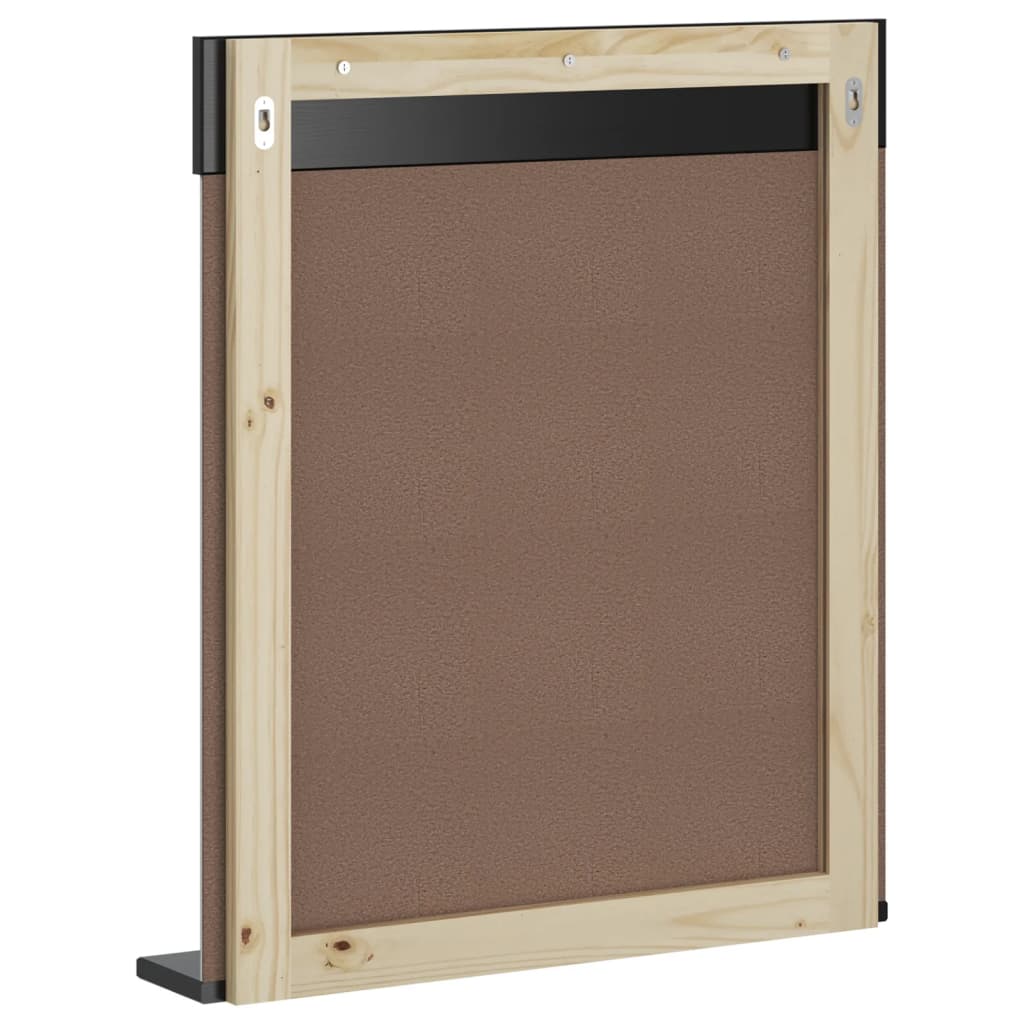 Kupaonsko ogledalo s policom BERG crno 60x12x70 cm masivno drvo