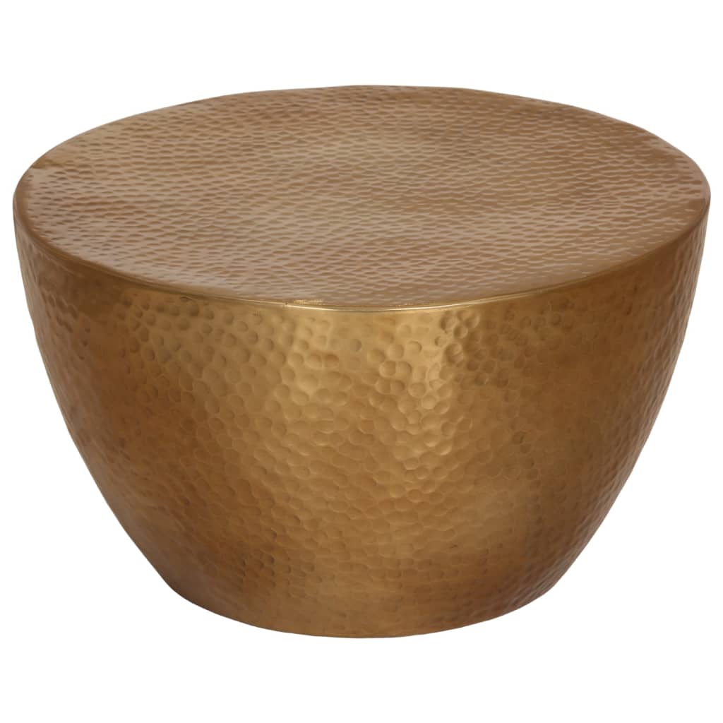 Stolić za kavu od čekićanog aluminija Ø 50 x 30 cm mjedeni