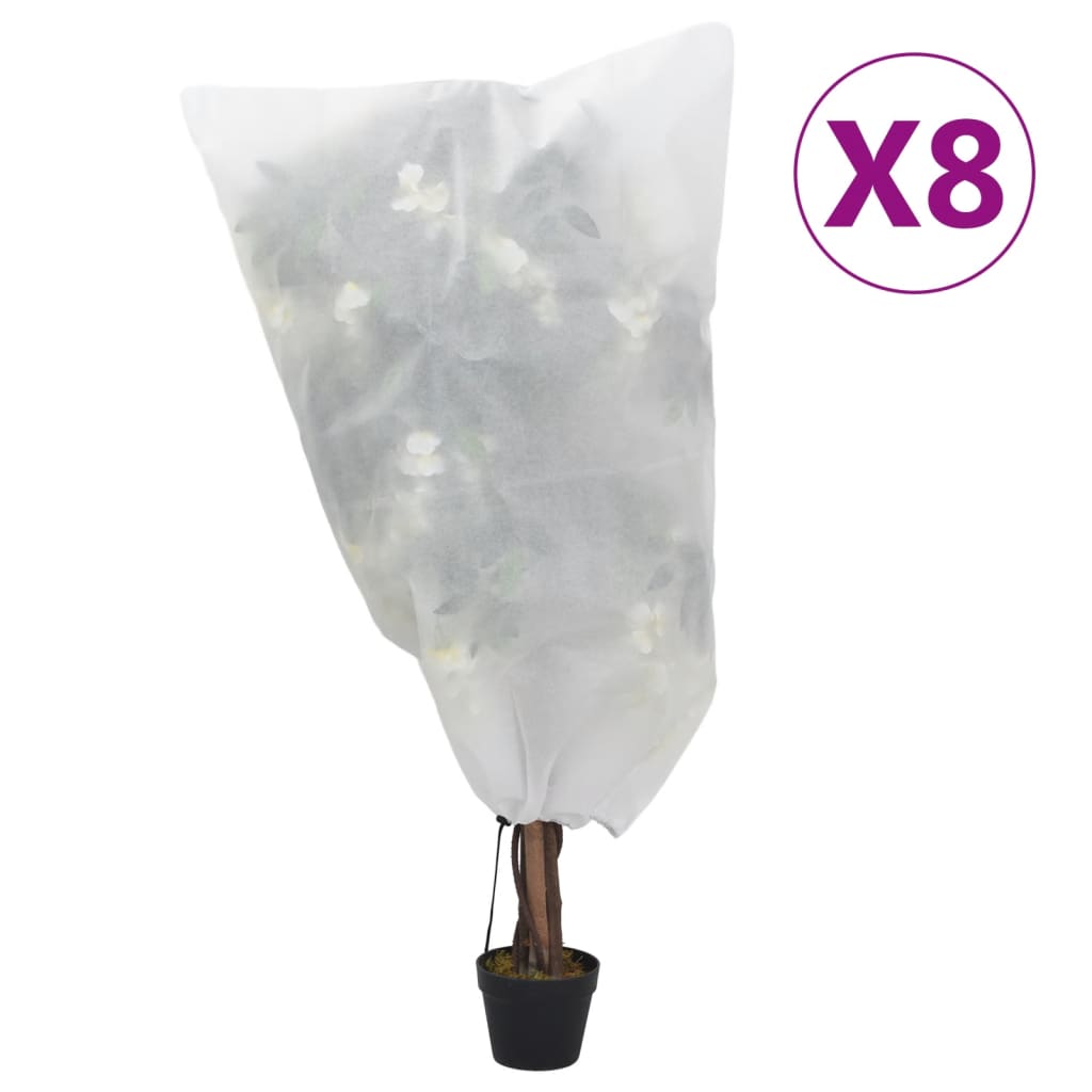 Navlake od flisa za biljke s vezicom 8 kom 70 g/m² 0,8 x 1 m