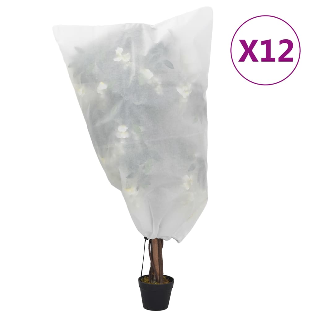 Navlake od flisa za biljke s vezicom 12 kom 70 g/m² 0,8 x 1 m
