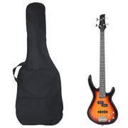 Električna bas gitara za početnike s torbom smeđe-crna 4/4 46 "