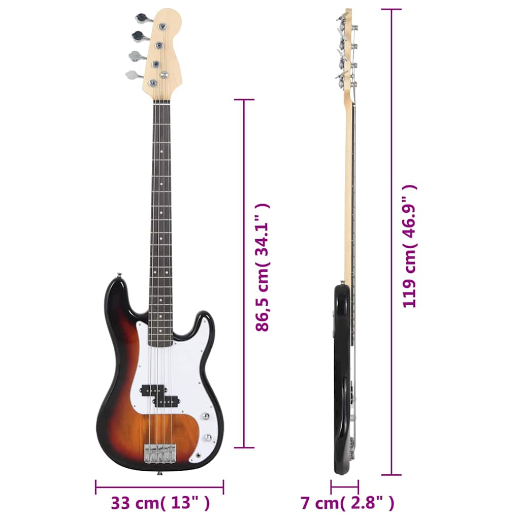 Električna bas gitara za početnike s torbom 4/4 46 "