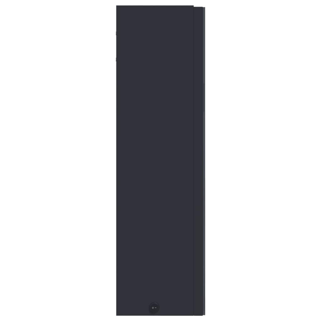 Kupaonski ormarić s ogledalom i LED svjetlom sivi 60x13x52 cm