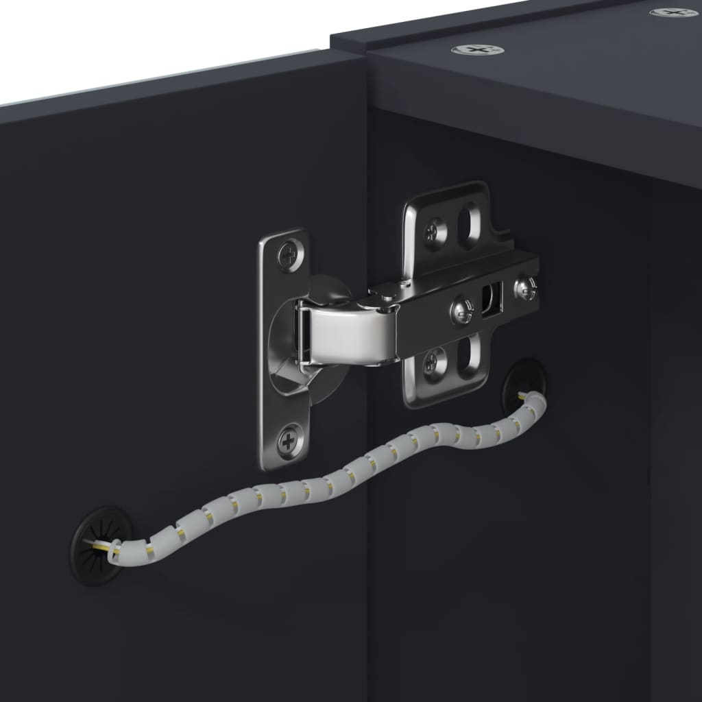 Kupaonski ormarić s ogledalom i LED svjetlom sivi 60x13x52 cm