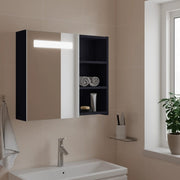 Kupaonski ormarić s ogledalom i LED svjetlom sivi 60x13x52 cm