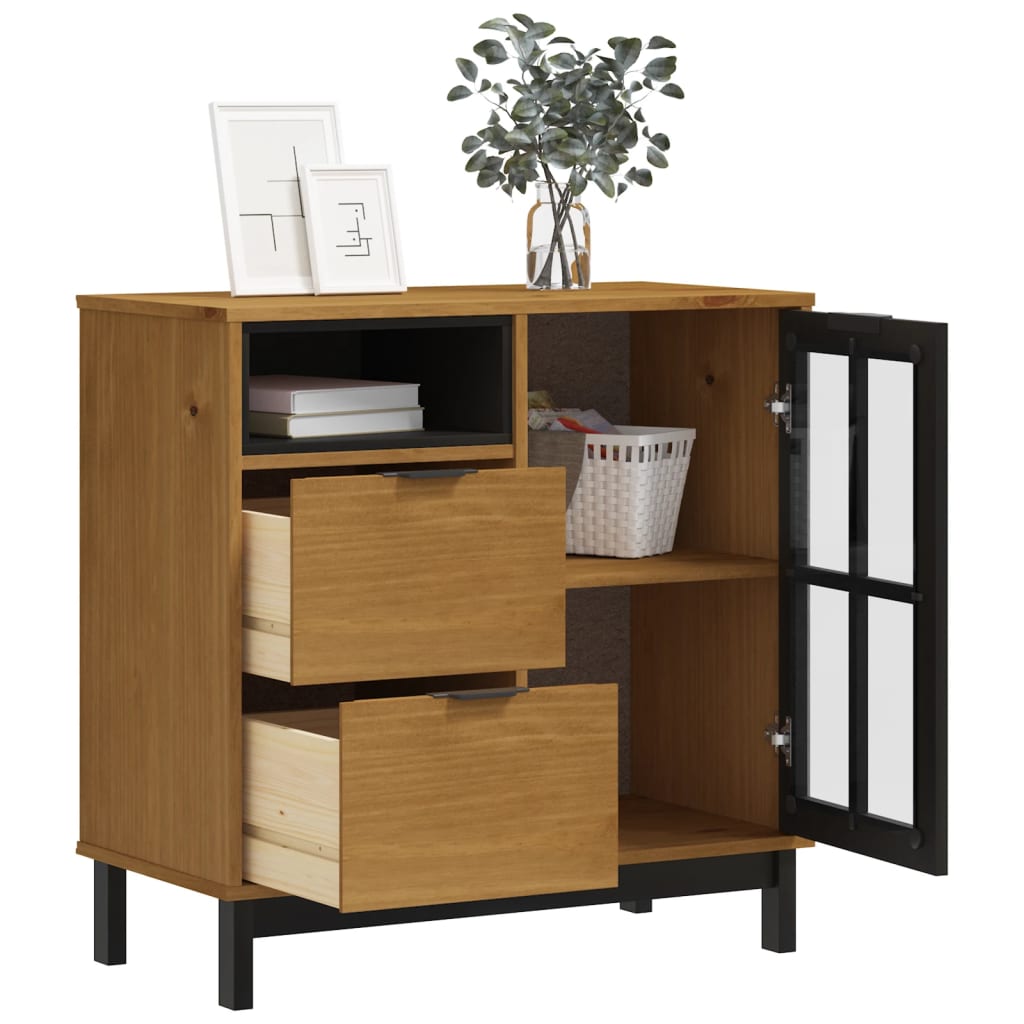 Komoda sa staklenim vratima FLAM 80x40x80 cm masivna borovina