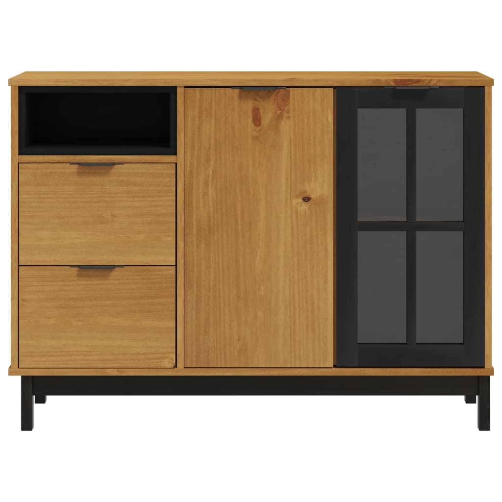 Komoda sa staklenim vratima FLAM 110x40x80 cm masivna borovina