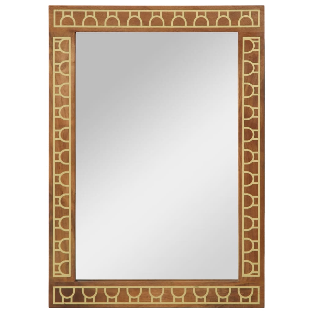 Kupaonsko ogledalo 50 x 70 x 2,5 cm masivno drvo manga i staklo