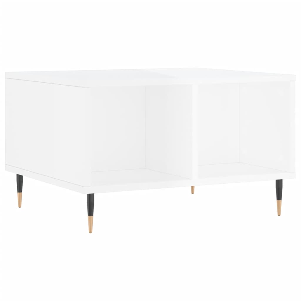 Stolić za kavu sjajni bijeli 60x50x36,5 cm konstruirano drvo