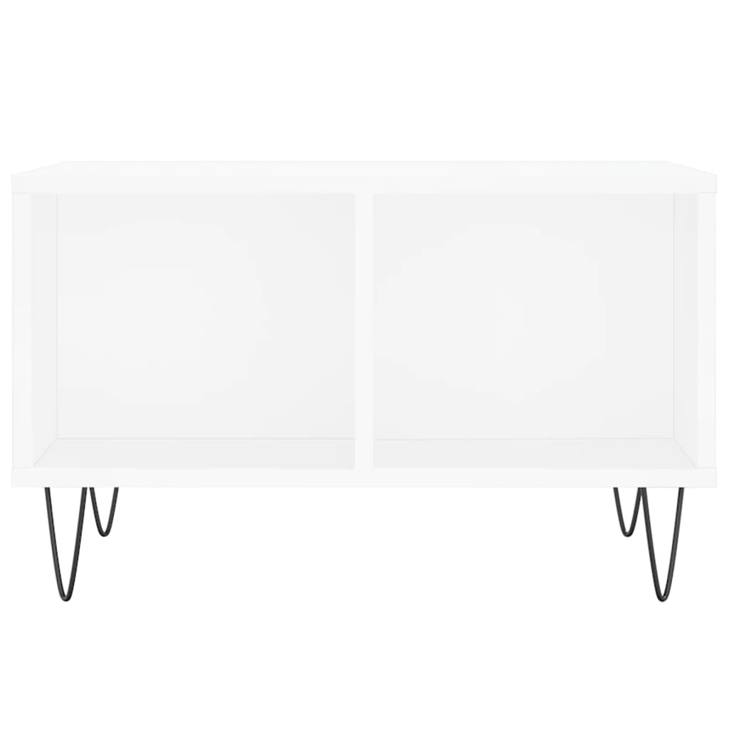 Stolić za kavu bijeli 60 x 50 x 36,5 cm od konstruiranog drva