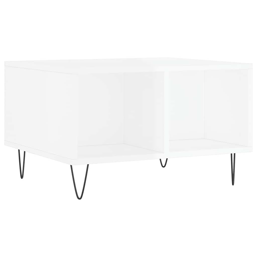 Stolić za kavu sjajni bijeli 60x50x36,5 cm konstruirano drvo
