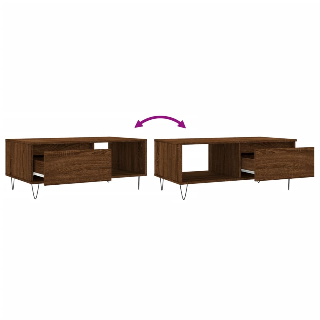 Stolić za kavu smeđa boja hrasta 90x50x36,5cm konstruirano drvo