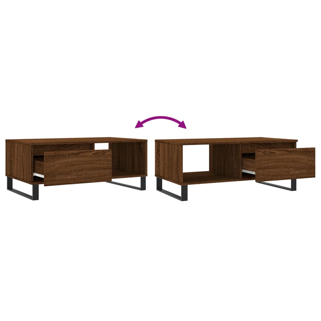 Stolić za kavu smeđa boja hrasta 90x50x36,5cm konstruirano drvo