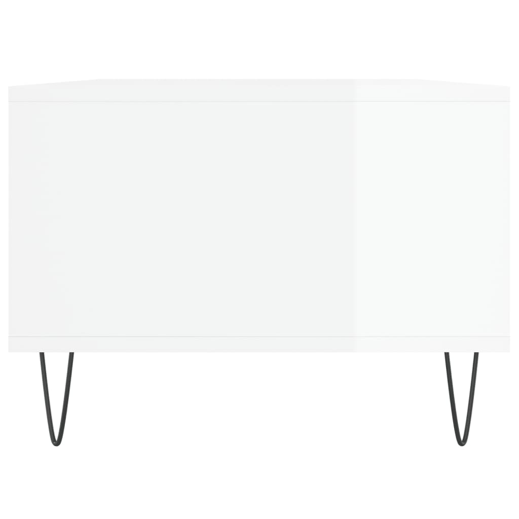 Stolić za kavu sjajni bijeli 90x50x36,5 cm konstruirano drvo