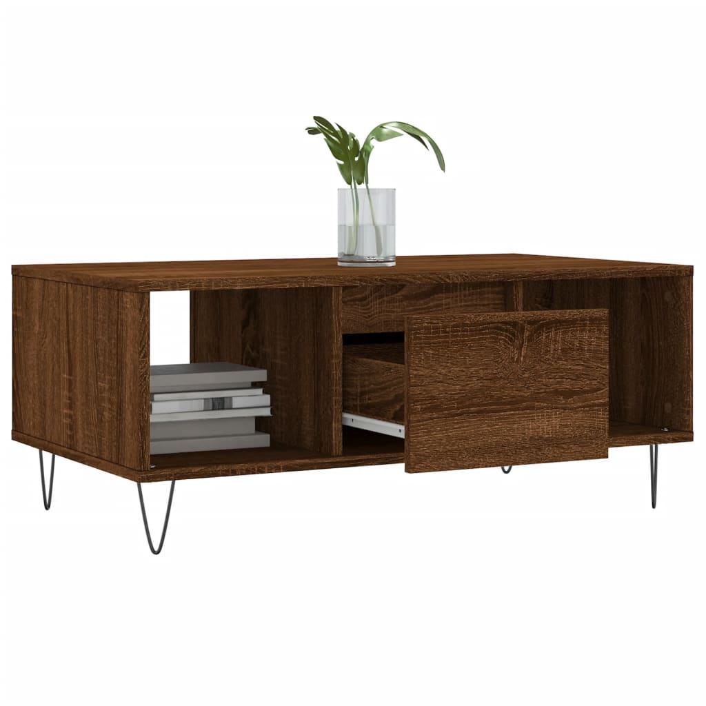 Stolić za kavu smeđa boja hrasta 90x50x36,5cm konstruirano drvo