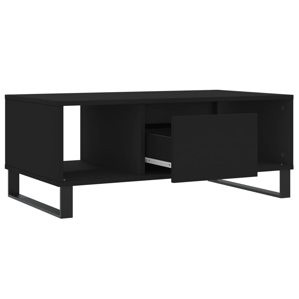 Stolić za kavu crni 90 x 50 x 36,5 cm od konstruiranog drva