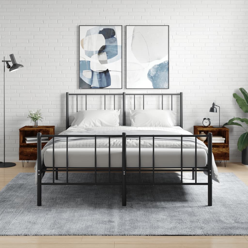 Noćni ormarići 2 kom boja hrasta 40x35x50 cm konstruirano drvo