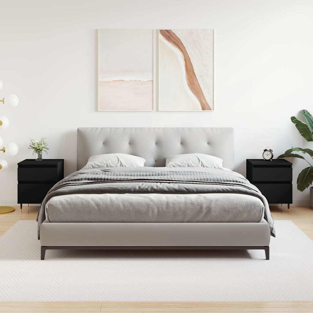 Noćni ormarići 2 kom crni 40x35x50 cm od konstruiranog drva