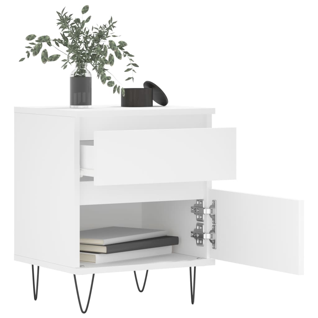 Noćni ormarići 2 kom bijeli 40 x 35 x 50 cm konstruirano drvo
