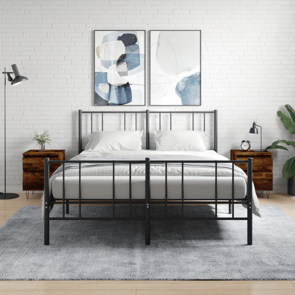 Noćni ormarići 2 kom boja hrasta 40x35x50 cm konstruirano drvo