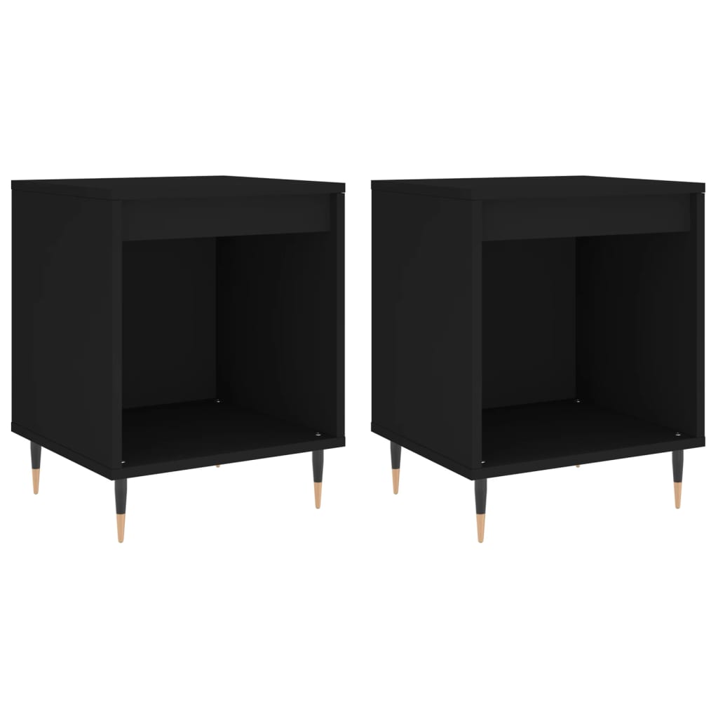 Noćni ormarići 2 kom crni 40x35x50 cm od konstruiranog drva