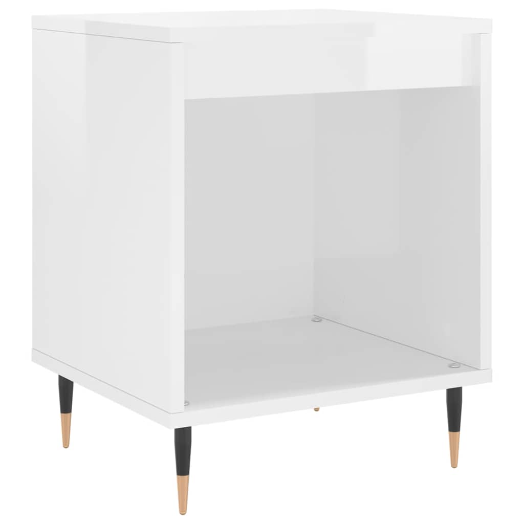 Noćni ormarići 2 kom sjajni bijeli 40x35x50cm konstruirano drvo