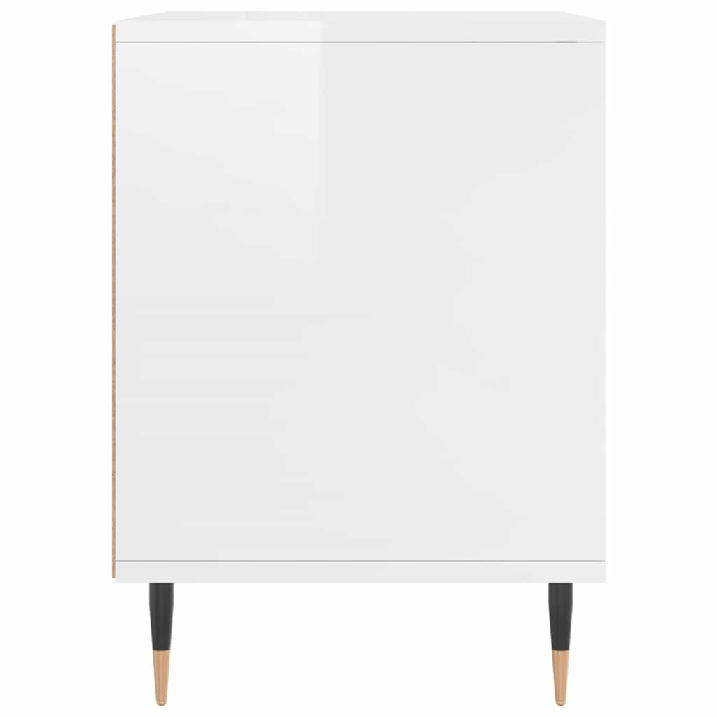 Noćni ormarići 2 kom sjajni bijeli 40x35x50cm konstruirano drvo