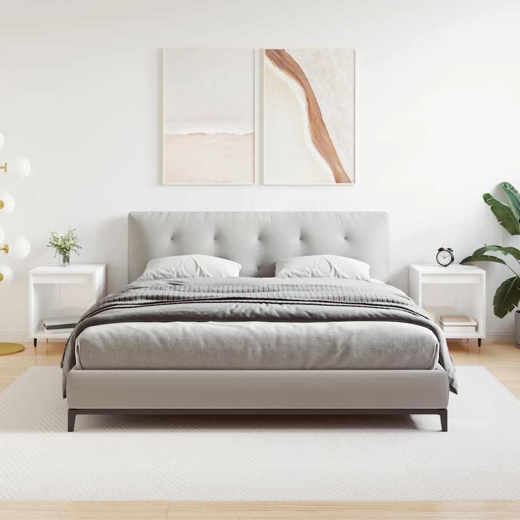 Noćni ormarići 2 kom sjajni bijeli 40x35x50cm konstruirano drvo