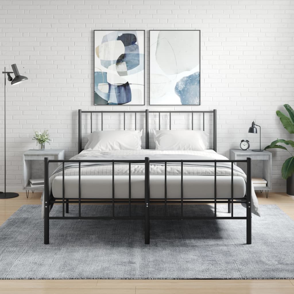 Noćni ormarići 2 kom boja betona 40x35x50 cm konstruirano drvo