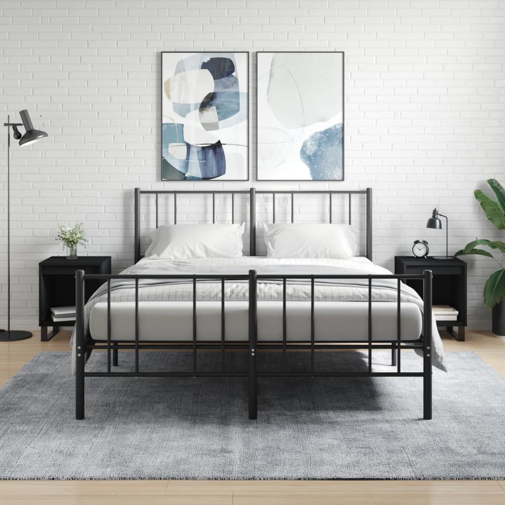 Noćni ormarići 2 kom crni 40x35x50 cm od konstruiranog drva