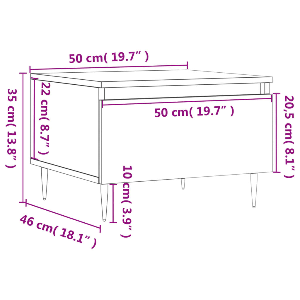 Stolići za kavu 2 kom bijeli 50 x 46 x 35 cm konstruirano drvo