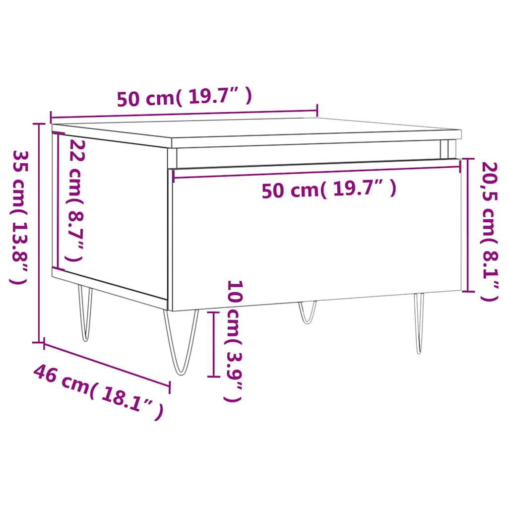 Stolići za kavu 2 kom boja hrasta 50x46x35 cm konstruirano drvo