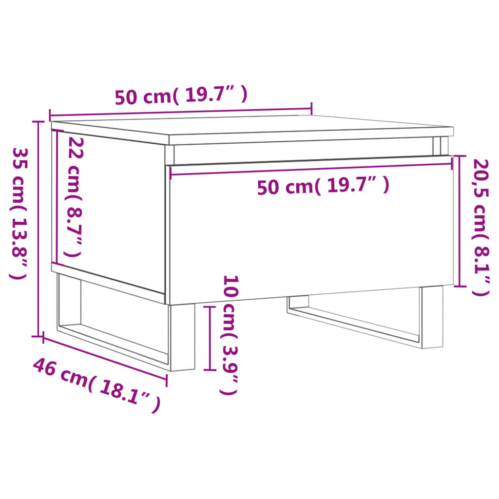 Stolići za kavu 2 kom bijeli 50 x 46 x 35 cm konstruirano drvo
