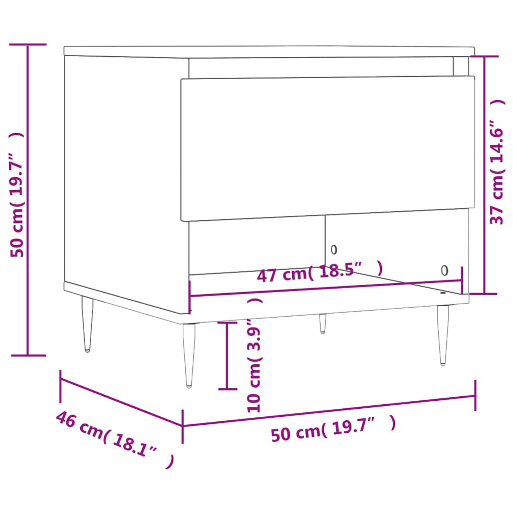Stolići za kavu 2 kom crni 50x46x50 cm od konstruiranog drva