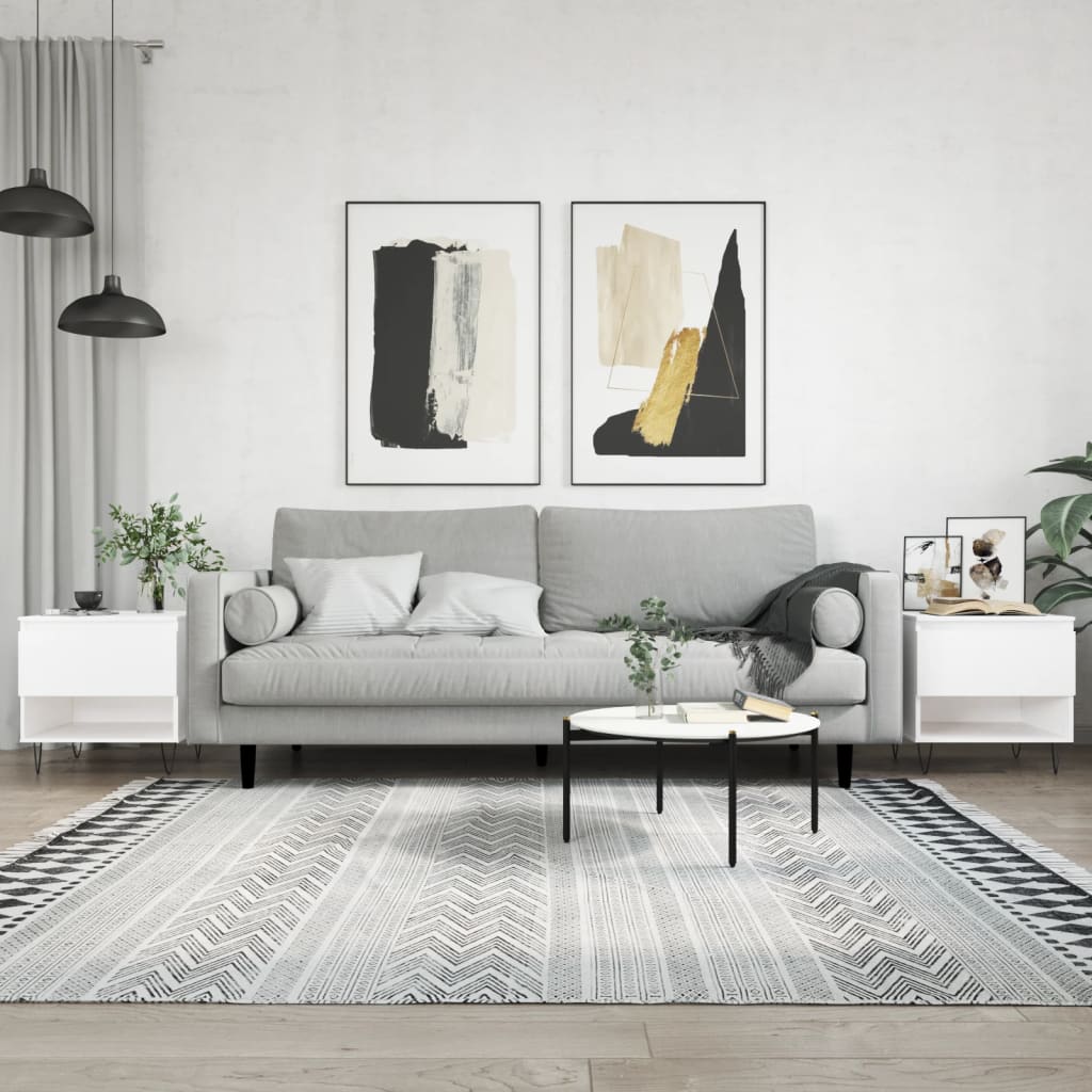 Stolići za kavu 2 kom bijeli 50x46x50 cm od konstruiranog drva