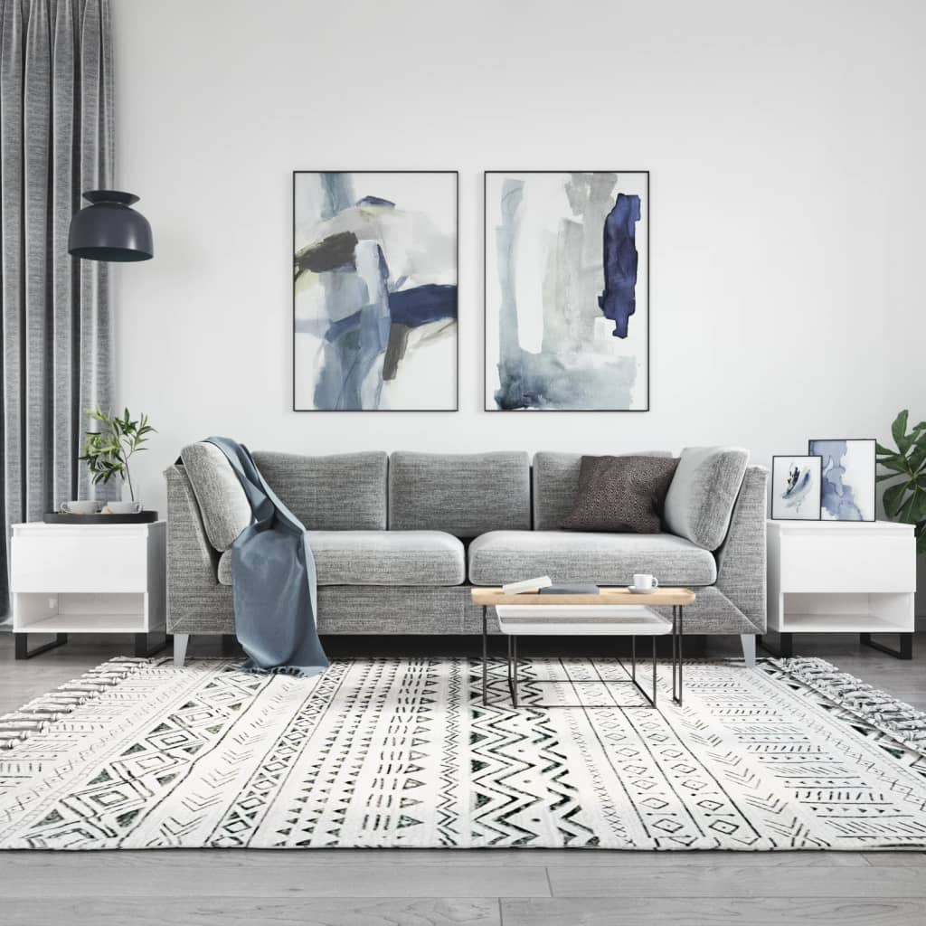 Stolići za kavu 2 kom sjajni bijeli 50 x 46 x 50 cm drveni