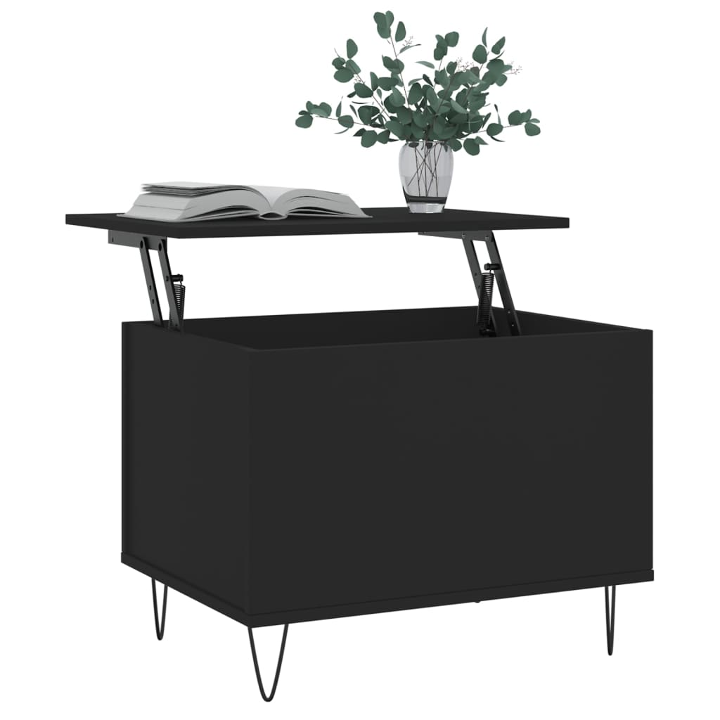 Stolić za kavu crni 60 x 44,5 x 45 cm od konstruiranog drva