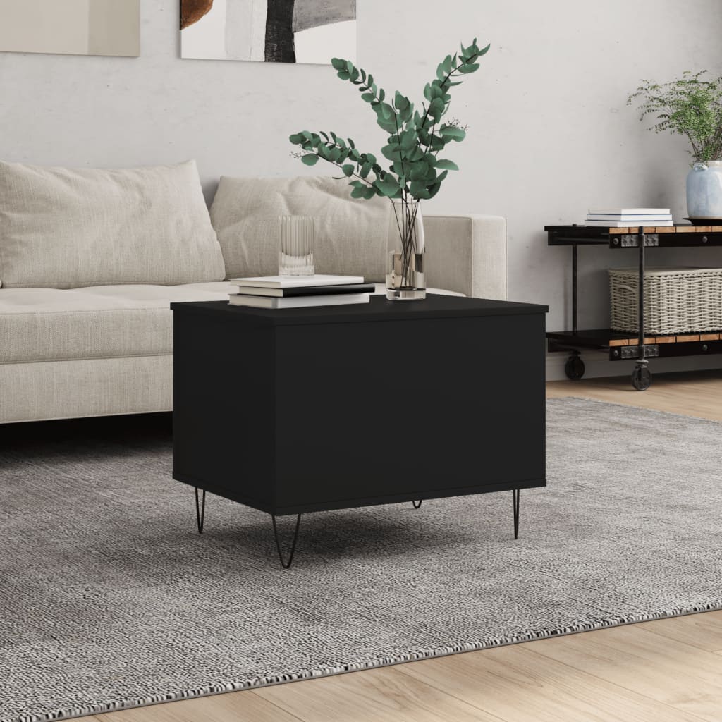 Stolić za kavu crni 60 x 44,5 x 45 cm od konstruiranog drva