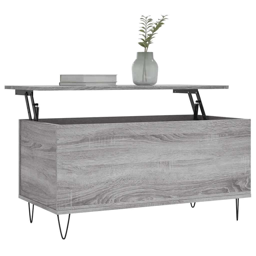 Stolić za kavu siva boja hrasta 90x44,5x45 cm konstruirano drvo