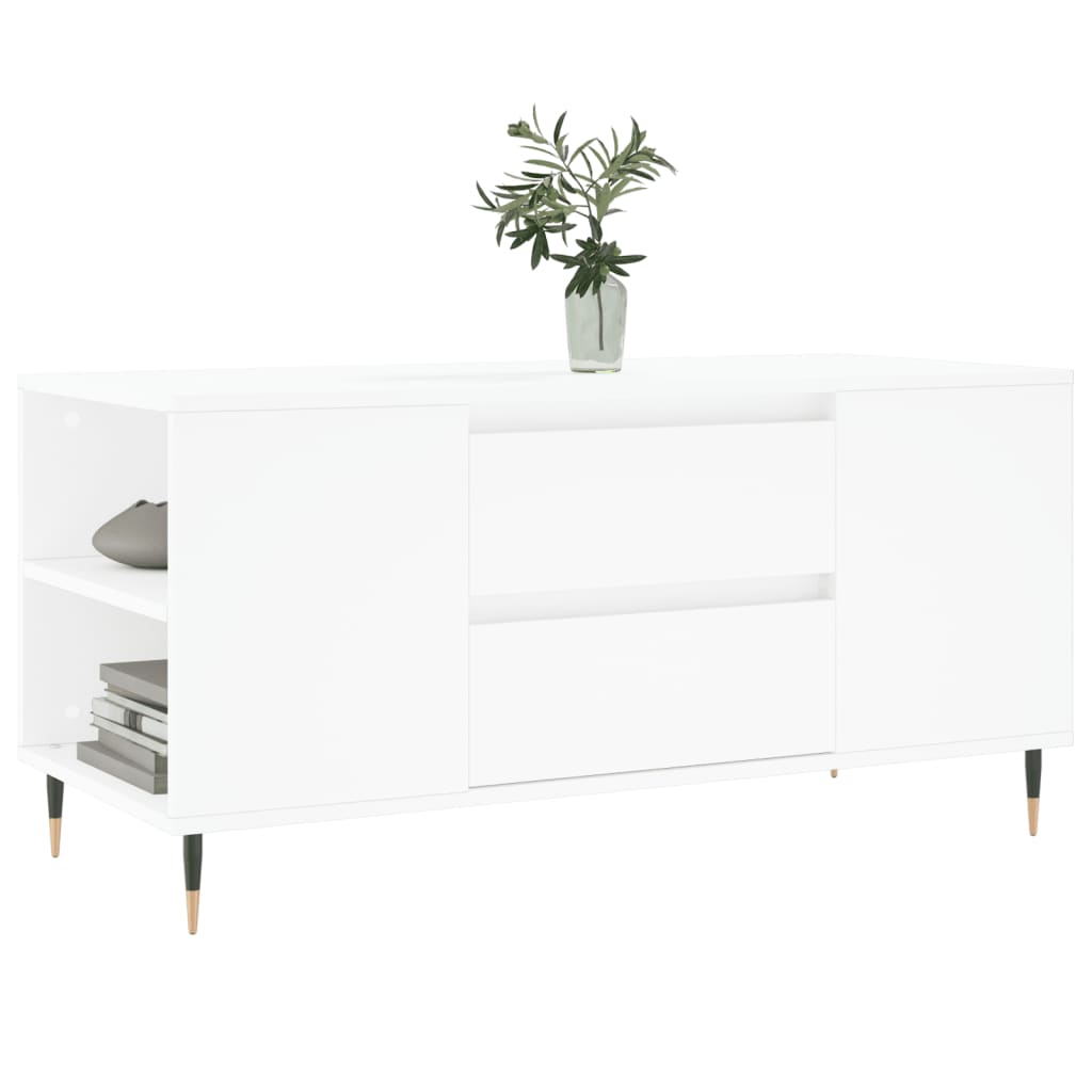 Stolić za kavu bijeli 102 x 44,5 x 50 cm od konstruiranog drva