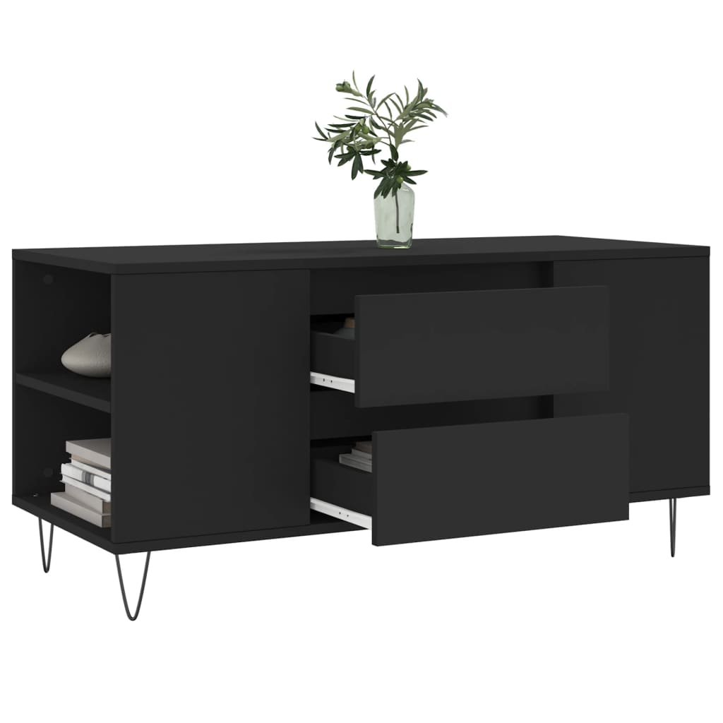 Stolić za kavu crni 102 x 44,5 x 50 cm od konstruiranog drva