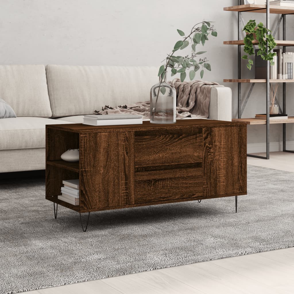 Stolić za kavu boja hrasta 102x44,5x50 cm od konstruiranog drva