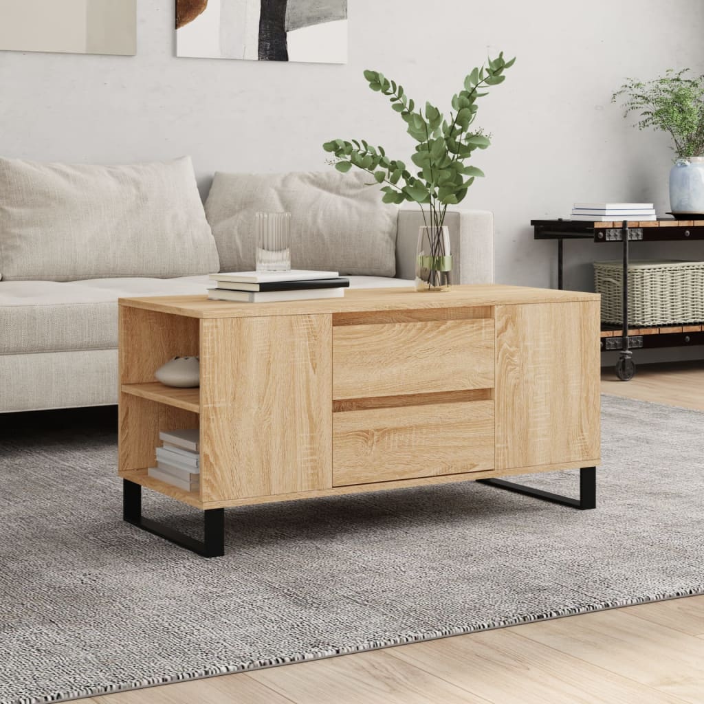 Stolić za kavu boja hrasta 102x44,5x50 cm od konstruiranog drva